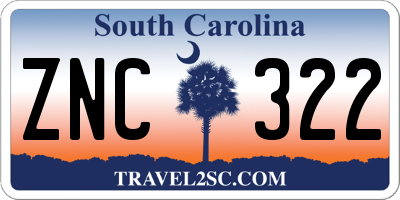 SC license plate ZNC322