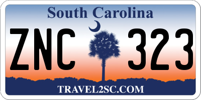 SC license plate ZNC323