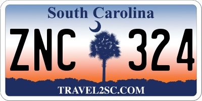 SC license plate ZNC324