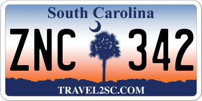 SC license plate ZNC342