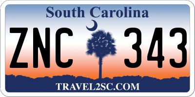 SC license plate ZNC343