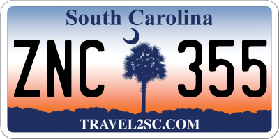 SC license plate ZNC355