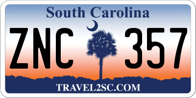 SC license plate ZNC357