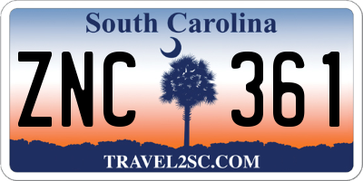 SC license plate ZNC361