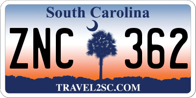 SC license plate ZNC362
