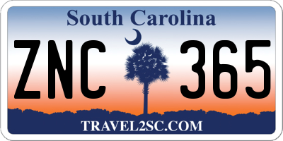 SC license plate ZNC365