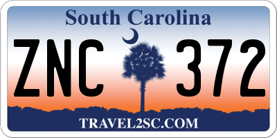 SC license plate ZNC372