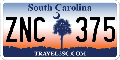 SC license plate ZNC375