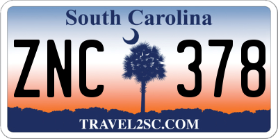 SC license plate ZNC378