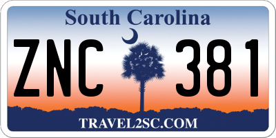 SC license plate ZNC381