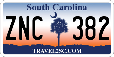 SC license plate ZNC382