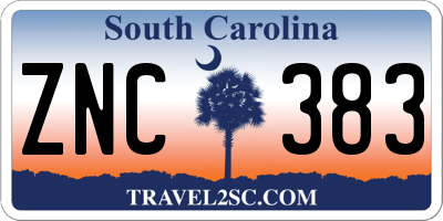 SC license plate ZNC383