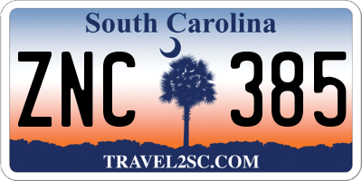 SC license plate ZNC385