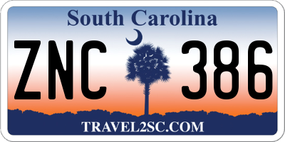 SC license plate ZNC386