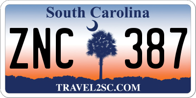 SC license plate ZNC387