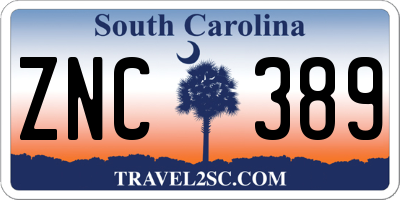 SC license plate ZNC389