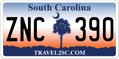 SC license plate ZNC390