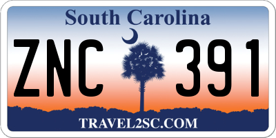 SC license plate ZNC391