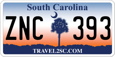 SC license plate ZNC393