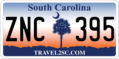 SC license plate ZNC395