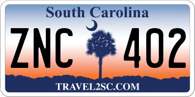 SC license plate ZNC402