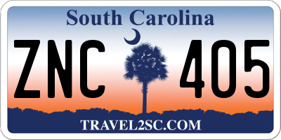 SC license plate ZNC405
