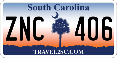 SC license plate ZNC406