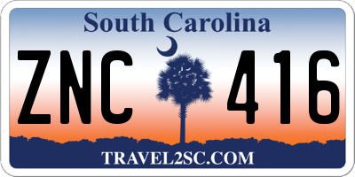 SC license plate ZNC416