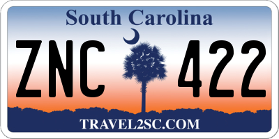 SC license plate ZNC422