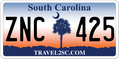 SC license plate ZNC425