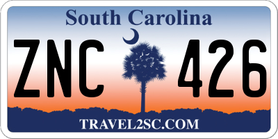 SC license plate ZNC426