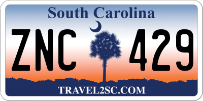 SC license plate ZNC429