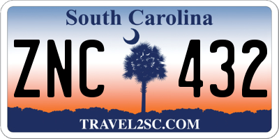 SC license plate ZNC432