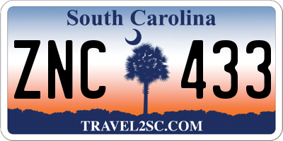 SC license plate ZNC433