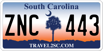 SC license plate ZNC443