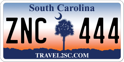 SC license plate ZNC444