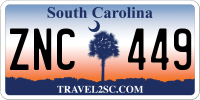 SC license plate ZNC449