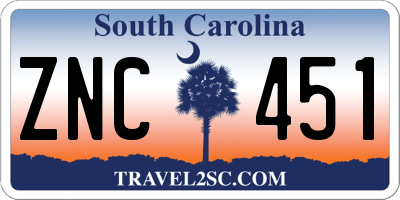 SC license plate ZNC451