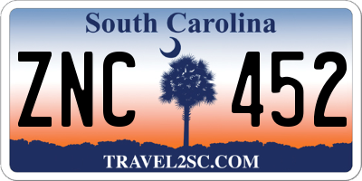 SC license plate ZNC452