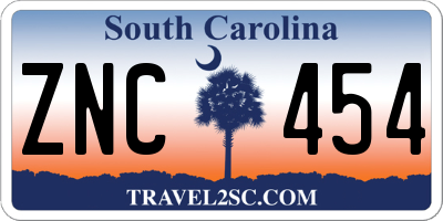 SC license plate ZNC454