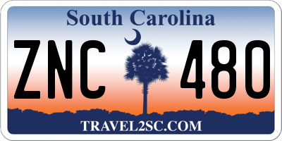 SC license plate ZNC480