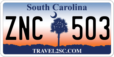 SC license plate ZNC503