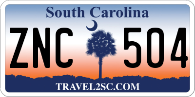 SC license plate ZNC504