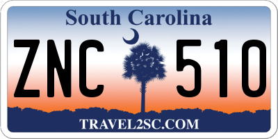 SC license plate ZNC510