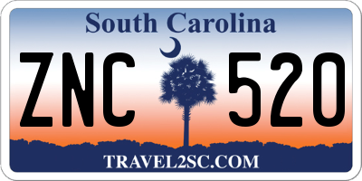 SC license plate ZNC520