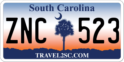 SC license plate ZNC523