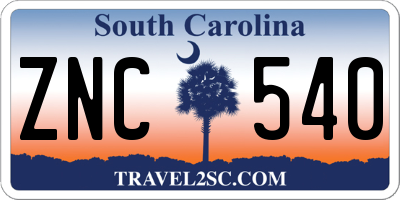 SC license plate ZNC540