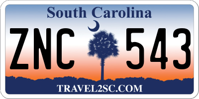 SC license plate ZNC543