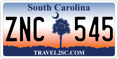 SC license plate ZNC545