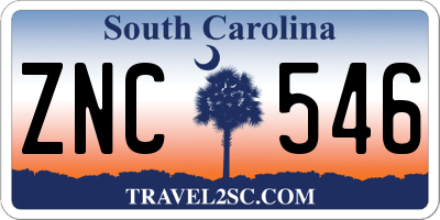 SC license plate ZNC546